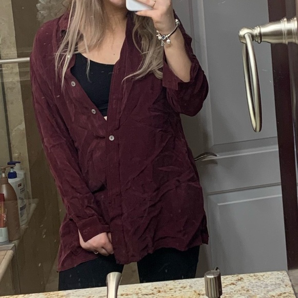 Maroon Button Down Shirt - Picture 4 of 7